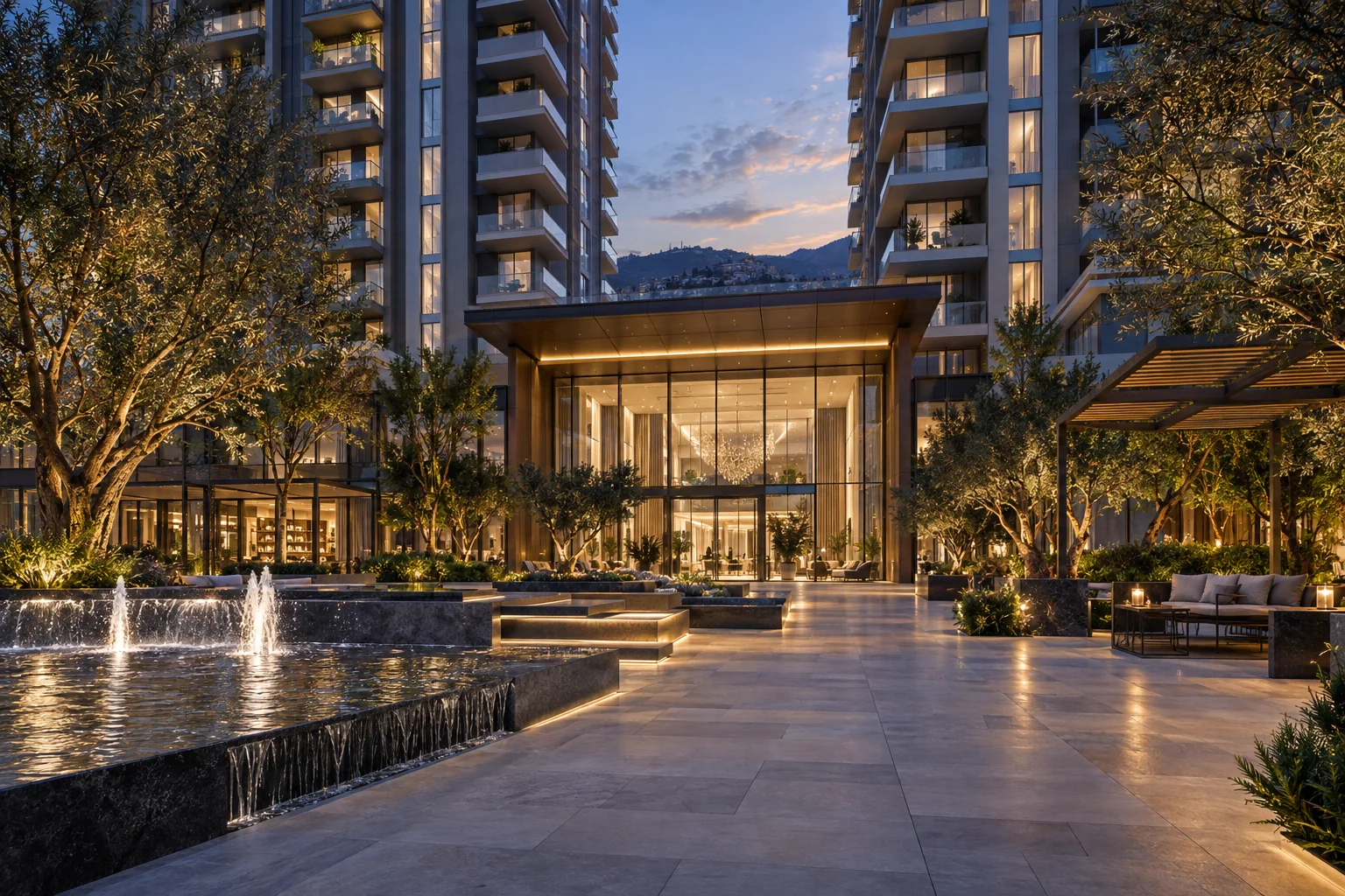 Concept arrival plaza at Garden City Towers